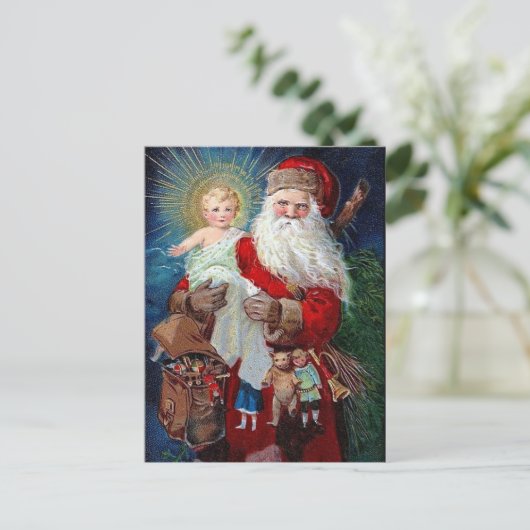 Sinterklaas met Christus Kind Feestdagenkaart (Staand voorkant)