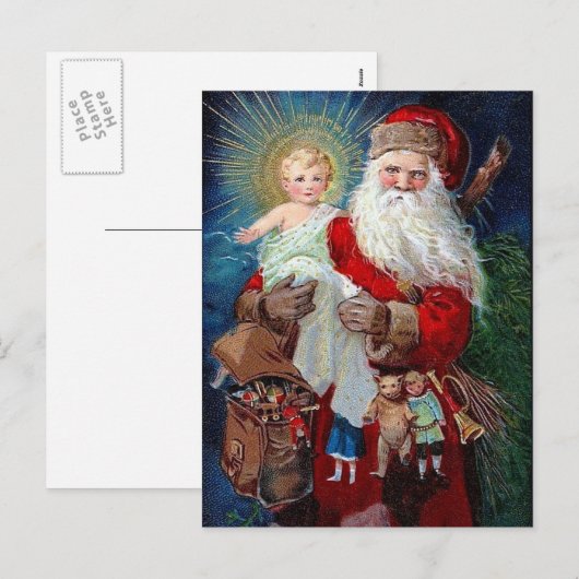 Sinterklaas met Christus Kind Feestdagenkaart (Voorkant / Achterkant)