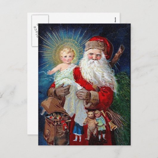 Sinterklaas met Christus Kind Feestdagenkaart (Voorkant / Achterkant)