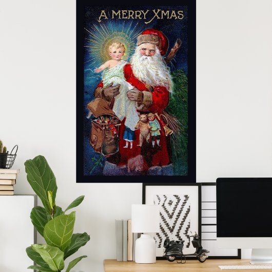 Sinterklaas met Christus Kind Poster (Thuiskantoor)