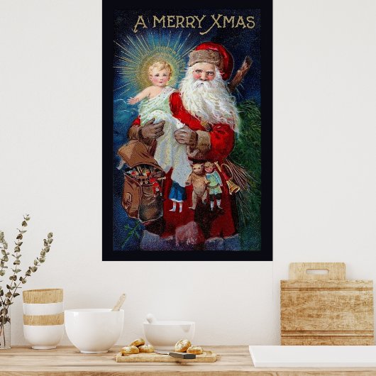 Sinterklaas met Christus Kind Poster (Keuken)