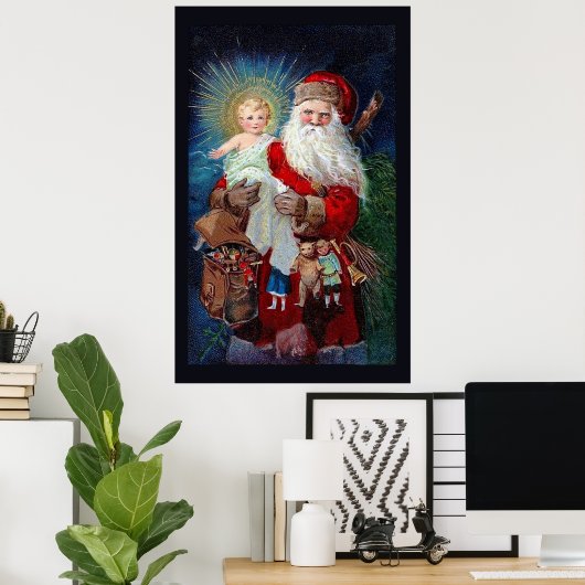 Sinterklaas met Christus Kind Poster (Thuiskantoor)