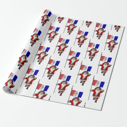 Sinterklaas met de vlag van Cleveland Cadeaupapier (Uitgerold)