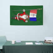 Sinterklaas met de vlag van Cleveland Ohio Spandoek (Beurs)