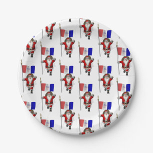 Sinterklaas met de vlag van Cleveland Papieren Bordje