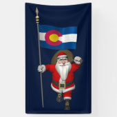 Sinterklaas met de vlag van Colorado Spandoek (Verticaal)