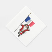 Sinterklaas met de vlag van Frankrijk Servetten (Hoek)