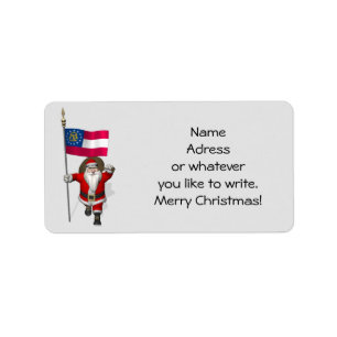 Sinterklaas met de vlag van Georgië Etiket