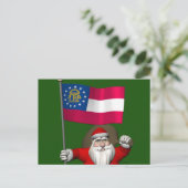Sinterklaas met de vlag van Georgië Feestdagenkaart (Staand voorkant)
