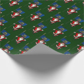 Sinterklaas met de vlag van Idaho Cadeaupapier (Hoek)