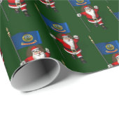 Sinterklaas met de vlag van Idaho Cadeaupapier (Rol Hoek)
