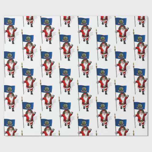 Sinterklaas met de vlag van Idaho Cadeaupapier (Vlak)