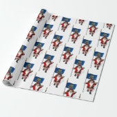 Sinterklaas met de vlag van Idaho Cadeaupapier (Uitgerold)