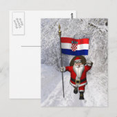 Sinterklaas met de vlag van Kroatië Briefkaart (Voorkant / Achterkant)