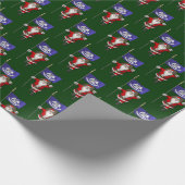 Sinterklaas met de vlag van Louisiana Cadeaupapier (Hoek)