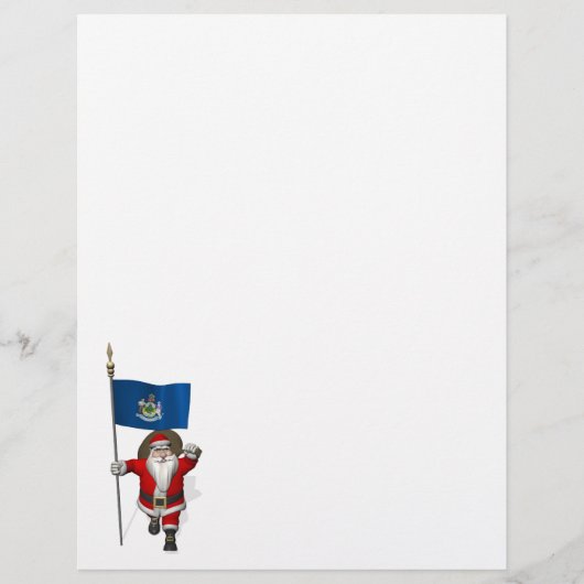 Sinterklaas met de vlag van Maine (Voorkant)