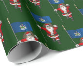 Sinterklaas met de vlag van Maine Cadeaupapier (Rol Hoek)