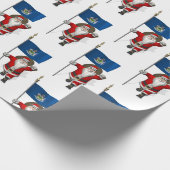 Sinterklaas met de vlag van Maine Cadeaupapier (Hoek)