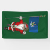 Sinterklaas met de vlag van Maine Spandoek (Horizontaal)