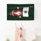 Sinterklaas met de vlag van Massachusetts Spandoek (Insitu)