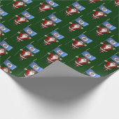 Sinterklaas met de vlag van Minnesota Cadeaupapier (Hoek)