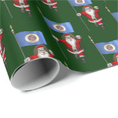 Sinterklaas met de vlag van Minnesota Cadeaupapier (Rol Hoek)