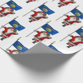 Sinterklaas met de vlag van Montana Cadeaupapier (Hoek)
