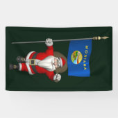 Sinterklaas met de vlag van Montana Spandoek (Horizontaal)