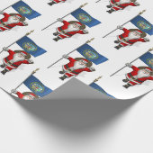 Sinterklaas met de vlag van Nebraska Cadeaupapier (Hoek)