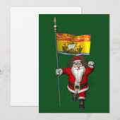 Sinterklaas met de vlag van New Brunswick CDN Feestdagenkaart (Voorkant / Achterkant)