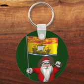 Sinterklaas met de vlag van New Brunswick CDN Sleutelhanger (Voorkant)