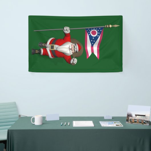 Sinterklaas met de vlag van Ohio Spandoek (Beurs)