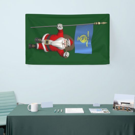 Sinterklaas met de vlag van Oregon Spandoek (Beurs)