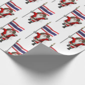 Sinterklaas met de vlag van Thailand Cadeaupapier (Hoek)
