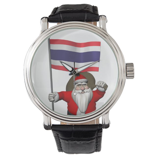 Sinterklaas met de vlag van Thailand Horloge (Voorkant)