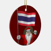 Sinterklaas met de vlag van Thailand Keramisch Ornament (Rechts)
