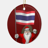 Sinterklaas met de vlag van Thailand Keramisch Ornament (Links)