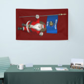 Sinterklaas met de vlag van Wisconsin Spandoek (Beurs)