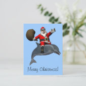 Sinterklaas met dolfijn feestdagenkaart (Staand voorkant)