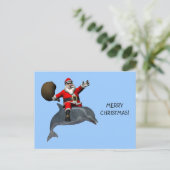Sinterklaas met dolfijn feestdagenkaart (Staand voorkant)