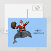 Sinterklaas met dolfijn feestdagenkaart (Voorkant / Achterkant)