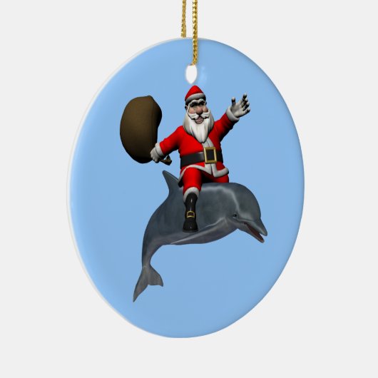 Sinterklaas met dolfijn keramisch ornament (Rechts)