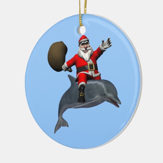 Sinterklaas met dolfijn keramisch ornament (Links)