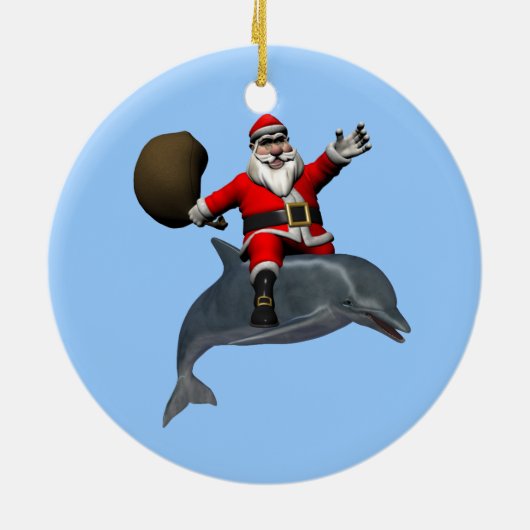 Sinterklaas met dolfijn keramisch ornament (Achterkant)