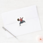 Sinterklaas met dolfijn vierkante sticker (Envelop)