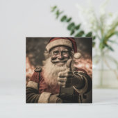 Sinterklaas met duim omhoog enkele kant kaart (Staand voorkant)