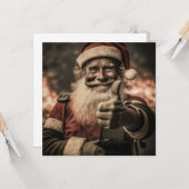 Sinterklaas met duim omhoog enkele kant kaart (Voorkant / Achterkant in situ)