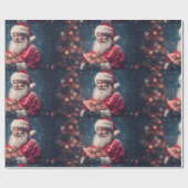 Sinterklaas met een cadeaus kerstontwerp cadeaupapier (Vlak)