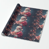 Sinterklaas met een cadeaus kerstontwerp cadeaupapier (Uitgerold)
