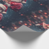 Sinterklaas met een cadeaus kerstontwerp cadeaupapier (Hoek)